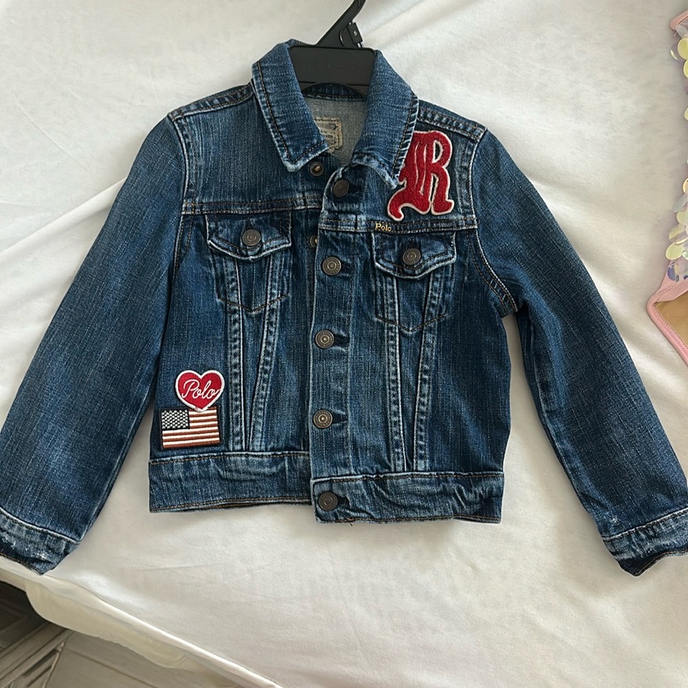 POLO by Ralph Lauren patchwork Jean Jacket SZ 3